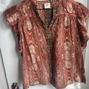 Good Hart flutter Sleeve Top Sz S